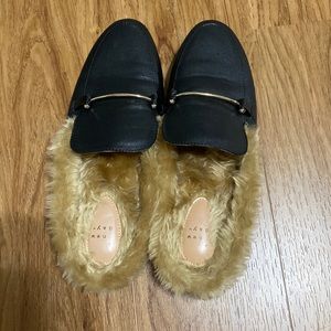 A New Day Fur Mules (Size 10)